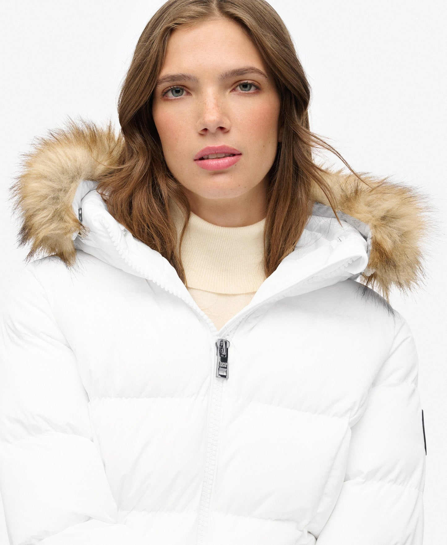 Slim Fit Fuji Belted Puffer | Bright White