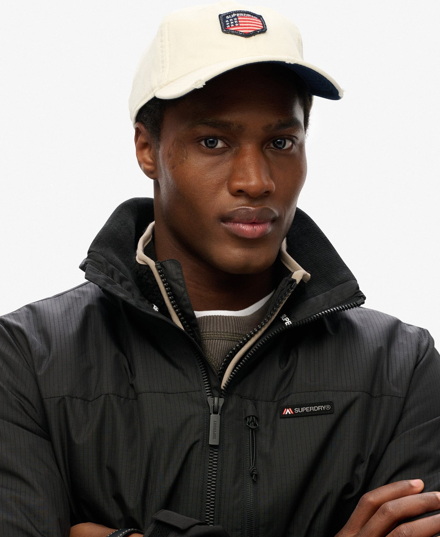 Non Hooded Logo Windbreaker | Jet Black