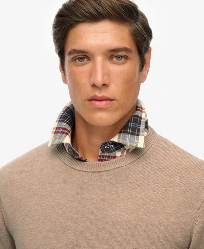 Essentials Cotton Jumper | Taupe Marle