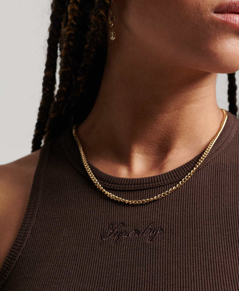 Code Logo Essential Tank Slim Fit Dress | Dark Oak Brown