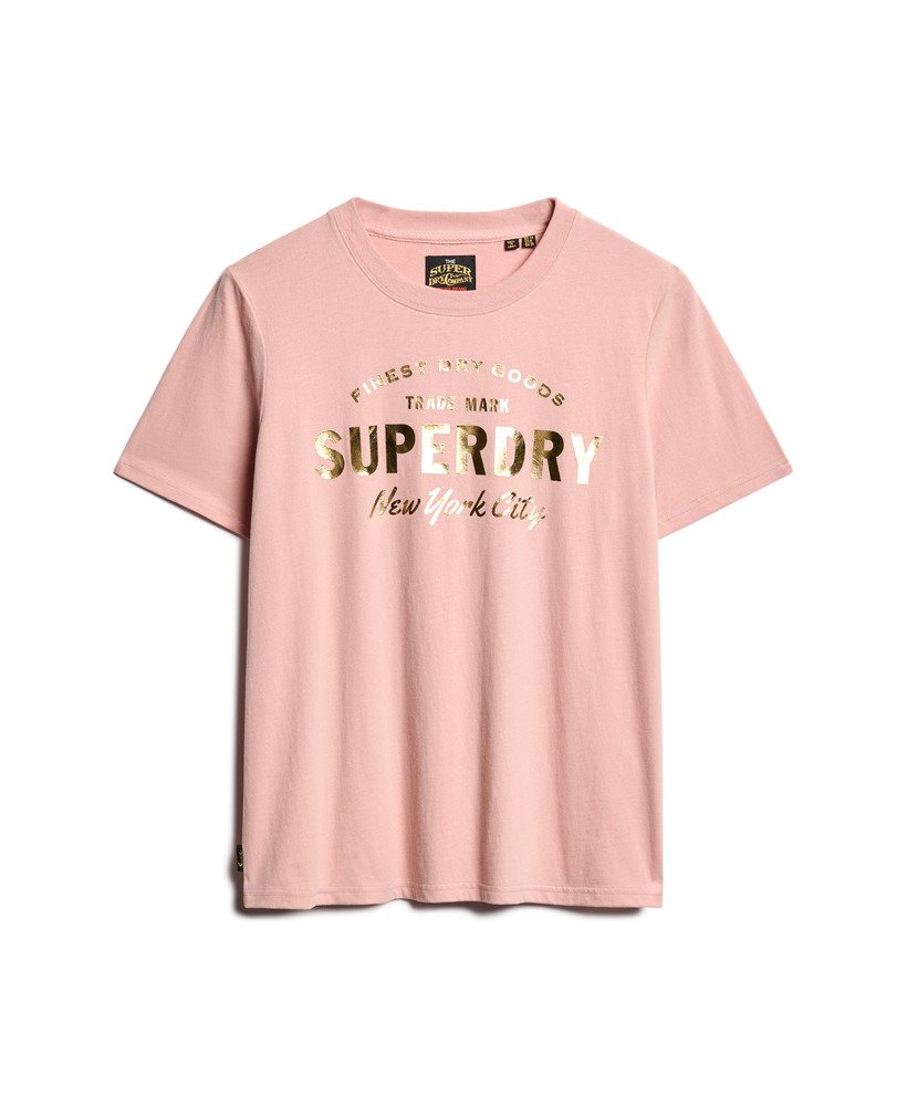 Luxe Metallic Logo Relaxed Tee | Blush Pink