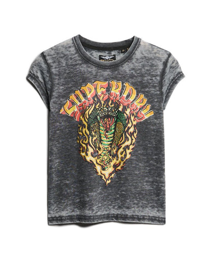 Biker Rock Graphic Cap Slv Tee | Black