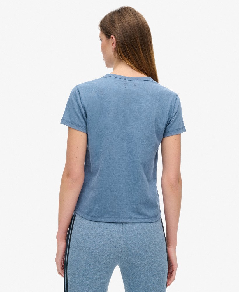 Athletic Graphic Fitted Slim Fit Tee | Wedgewood Blue Slub