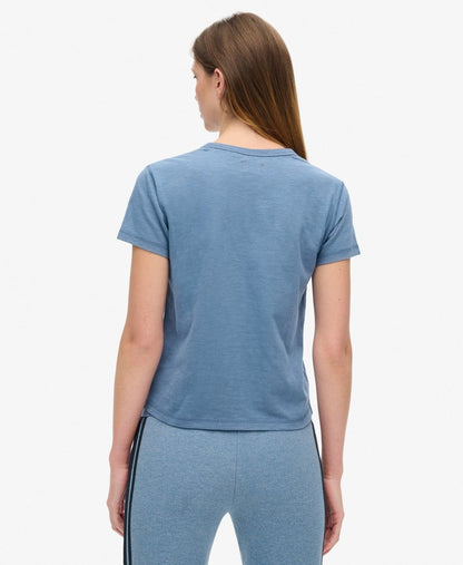 Athletic Graphic Fitted Slim Fit Tee | Wedgewood Blue Slub