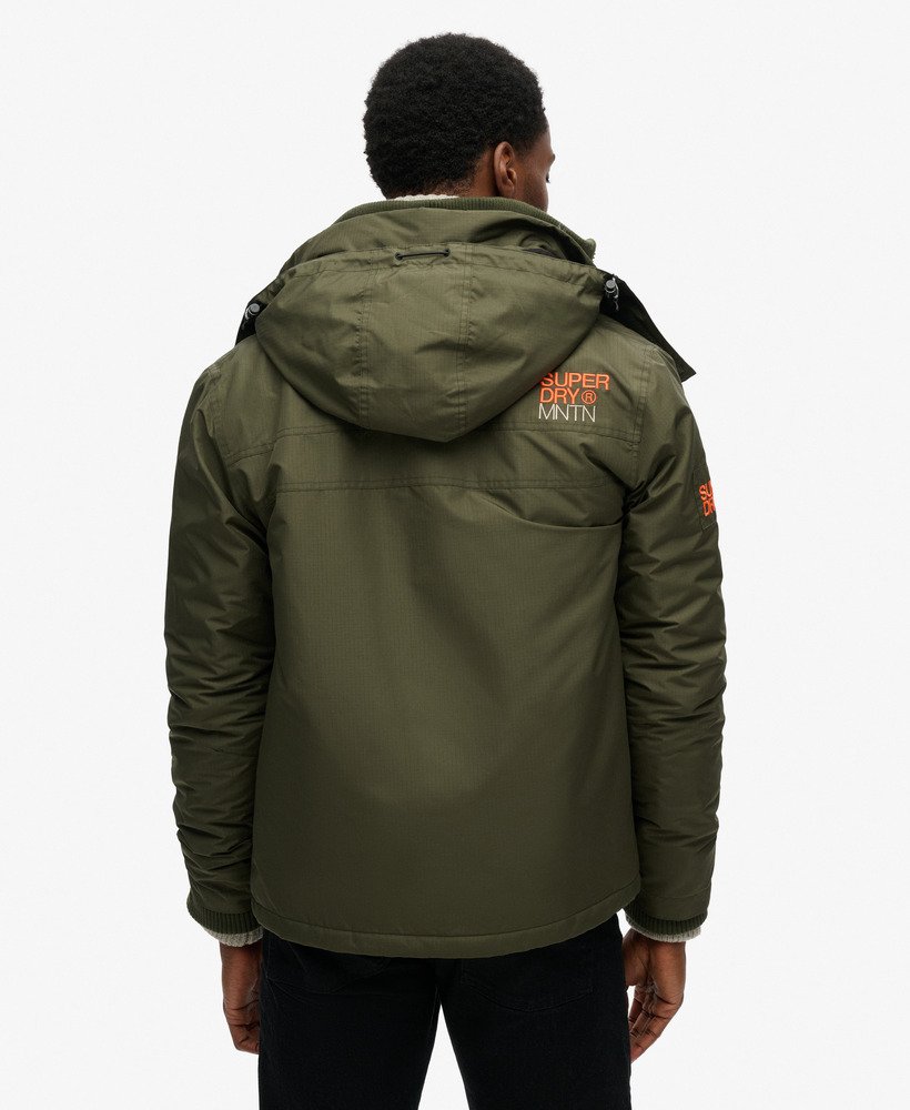 Hooded Mountain Windbreaker Slim Fit Jacket | Army Khaki