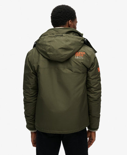 Hooded Mountain Windbreaker Slim Fit Jacket | Army Khaki