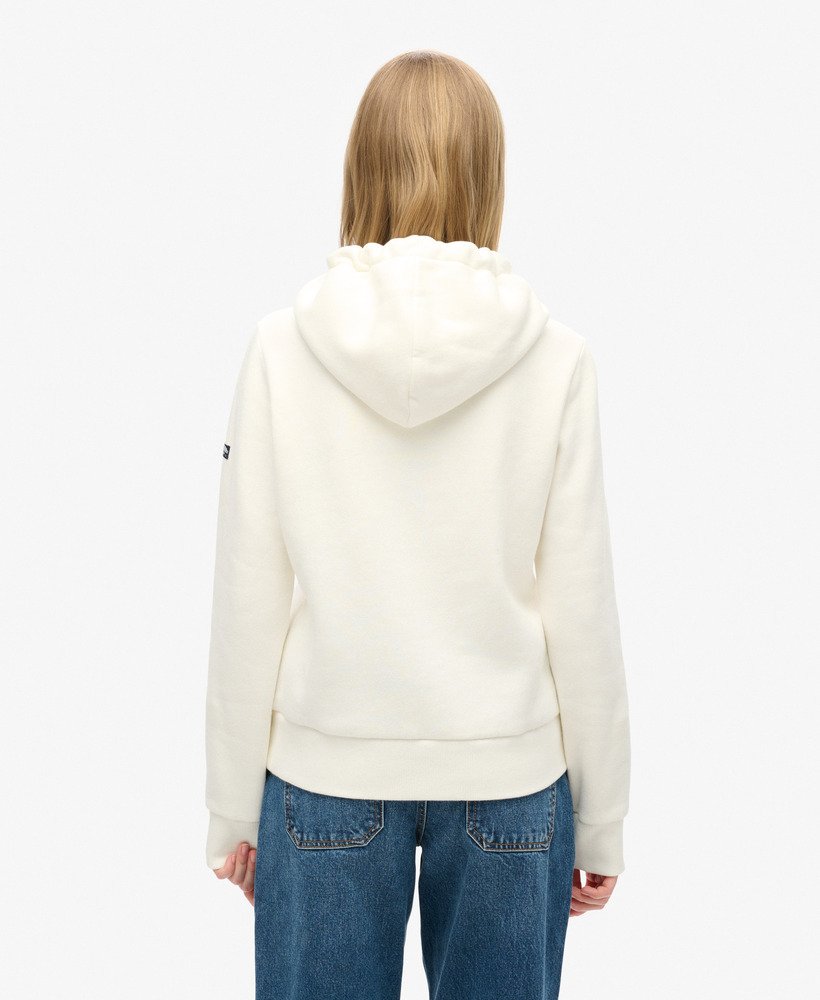 Neon Vintage Logo Embroidered Graphic Hoodie | Winter White
