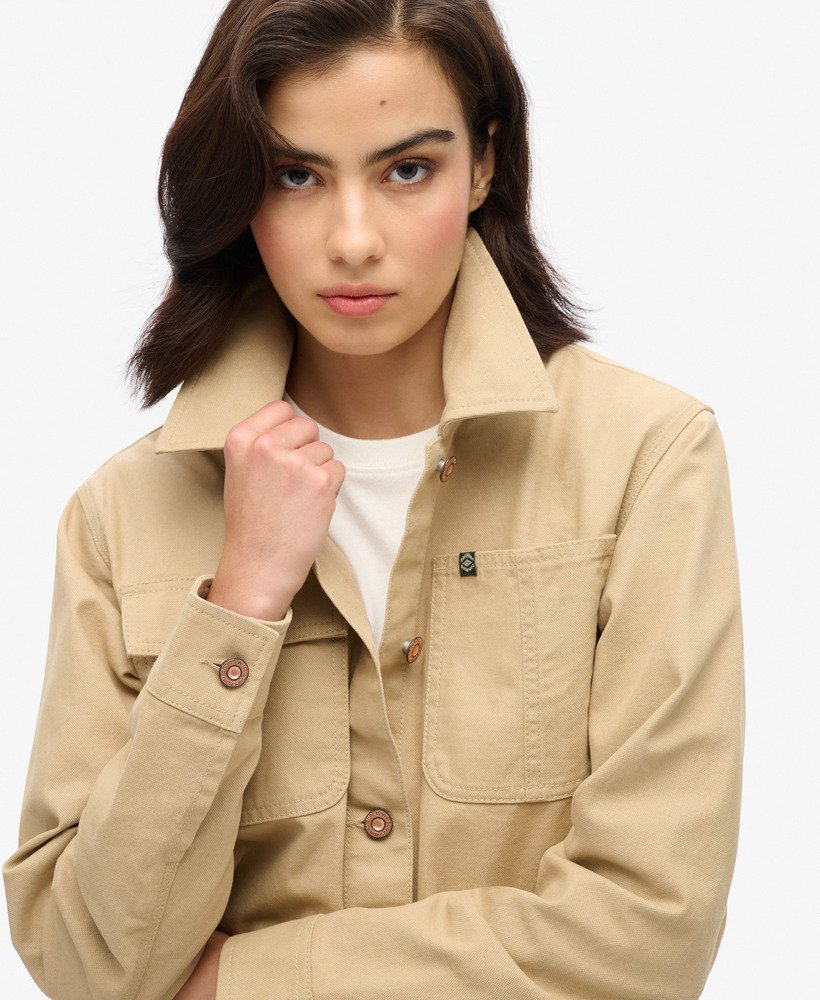Embroidered Chore Jacket | Canyon Beige