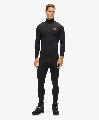 Ski Base Layer Slim Fit Legging | Black