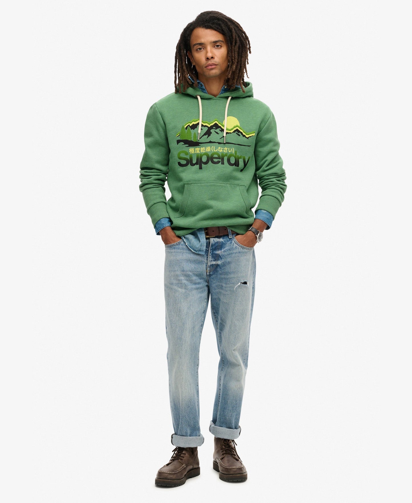 Core Logo Great Outdoors Graphic Hoodie | Winter Mint Marle