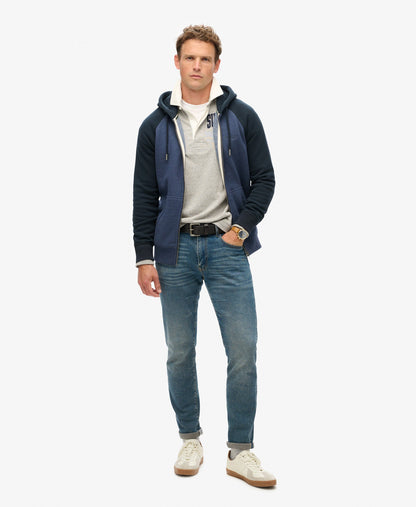 Essential Baseball Slim Fit Ziphood | Heritage Nvy Marle/Eclipsenvy