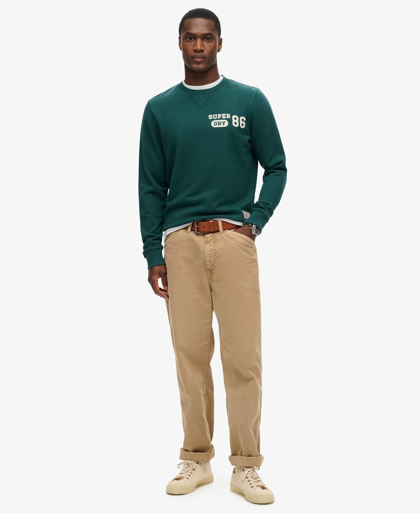 Athletic Printed Sweatshirt | Dark Pine Green