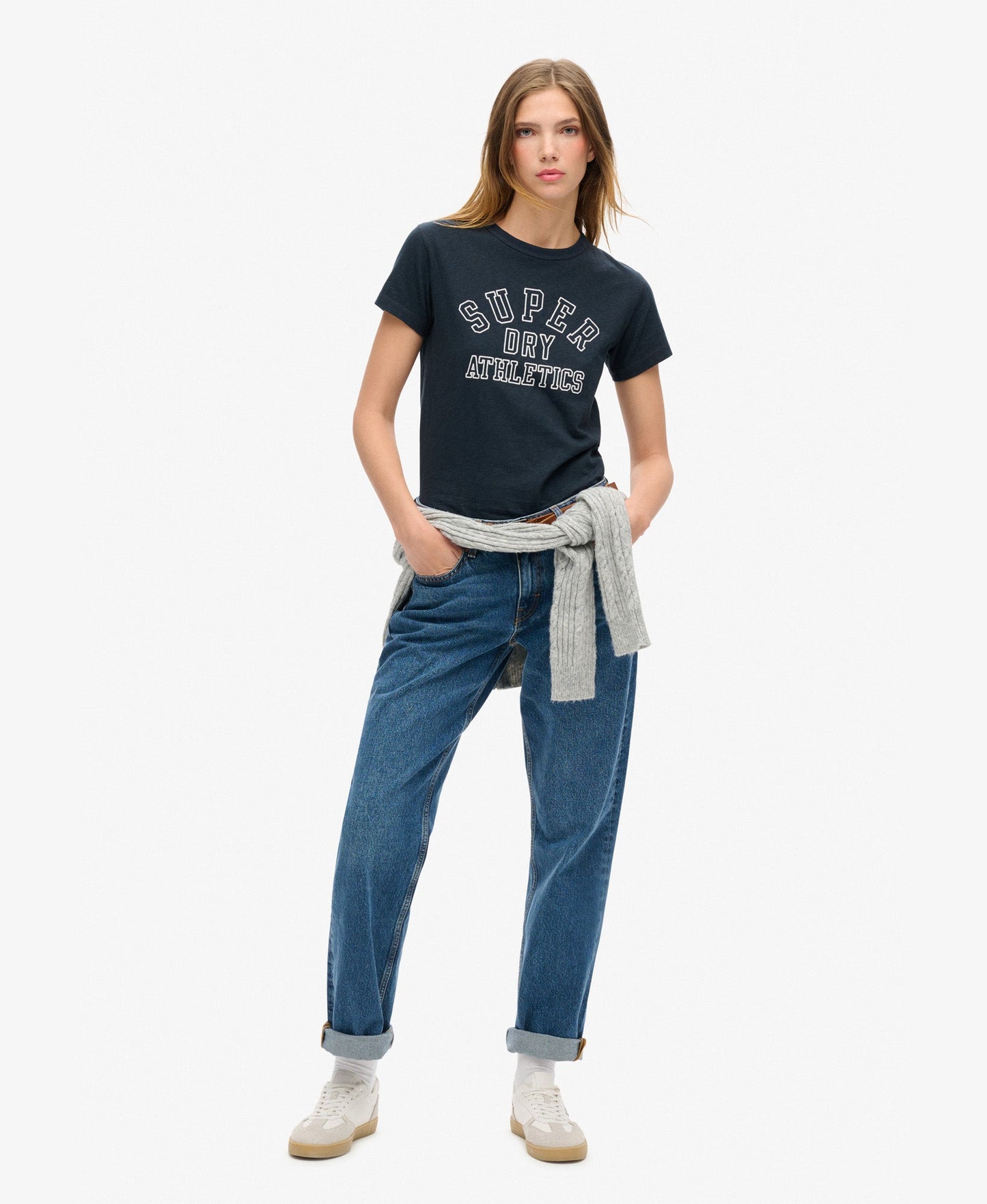 Athletic Graphic Fitted Slim Fit Tee | Eclipse Navy Slub