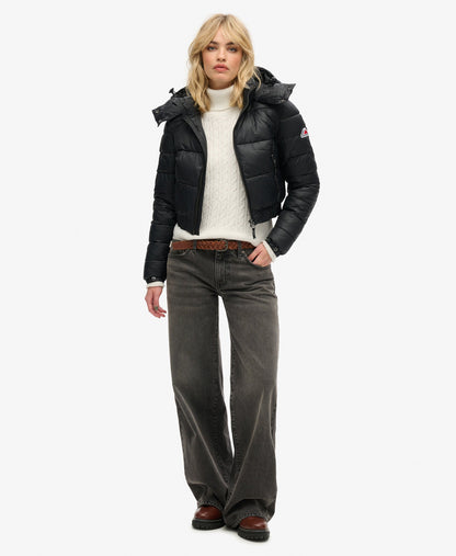 Crop Hooded Fuji | Black