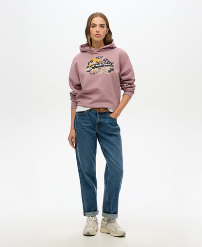 Vintage Logo Tokyo Relaxed Hoodie | Grape Shake Purple