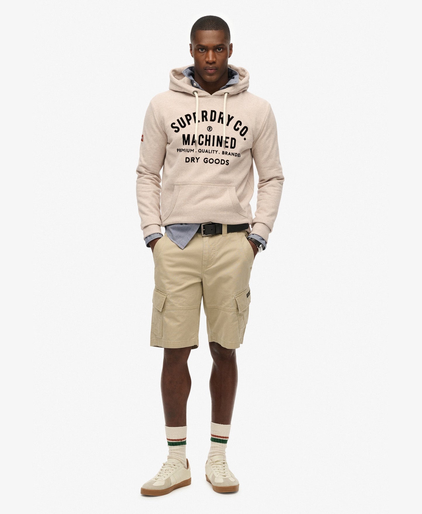 Workwear Flock Graphic Hoodie | Lavin Beige Marle