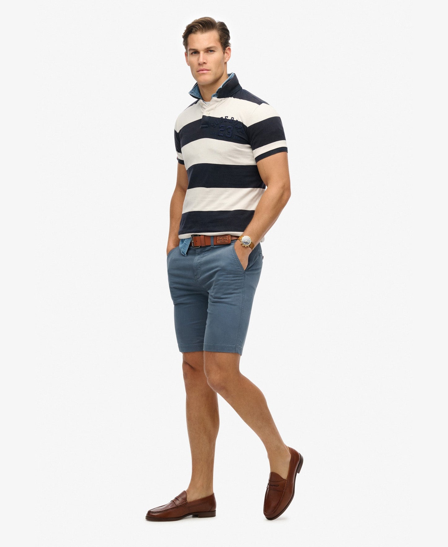 Vintage International Slim Fit Short | Washed Blue
