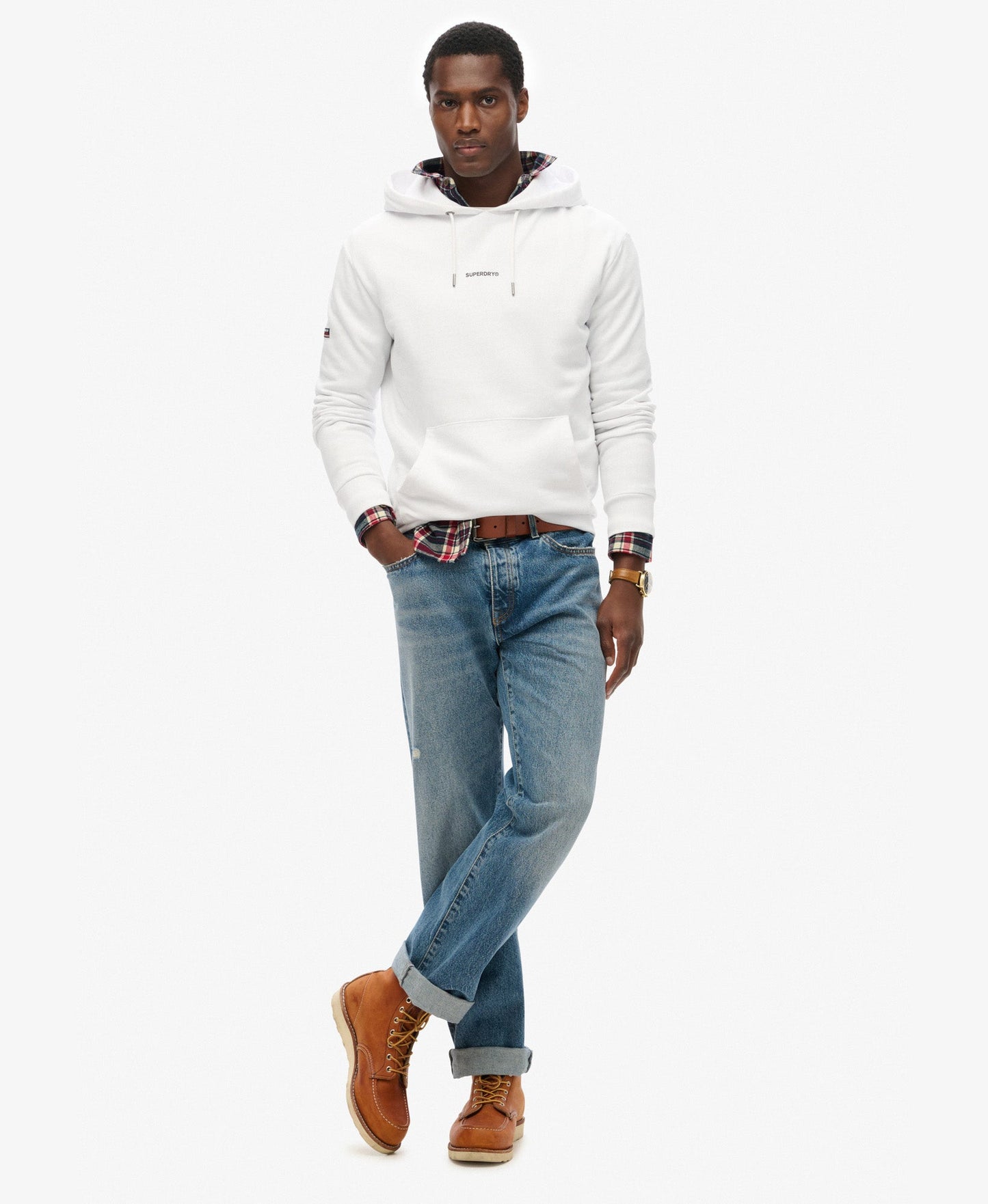 Plain Slim Fit Hoodie | Optic