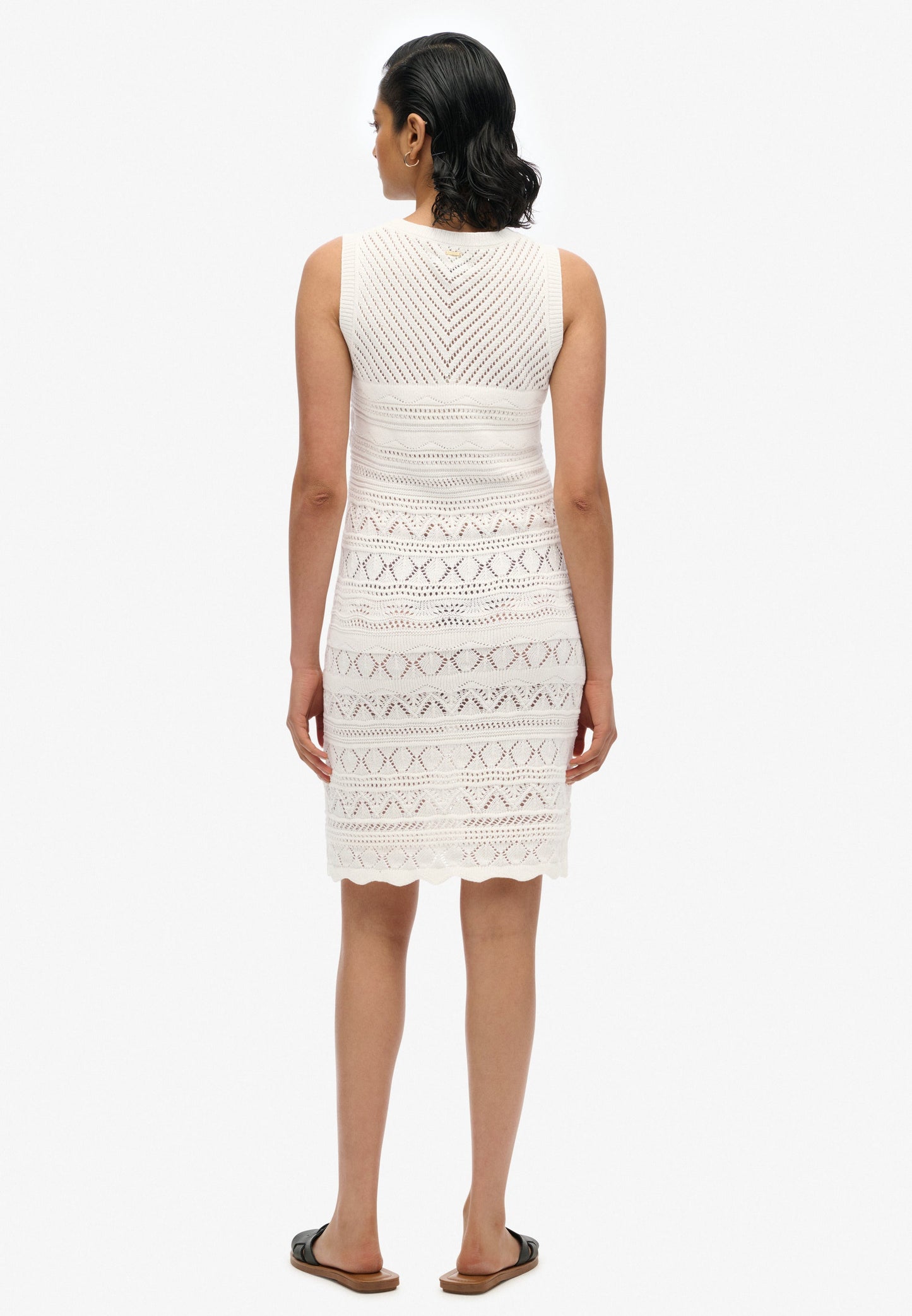Crochet Mini Slim Fit Dress | Desert Bone Off White