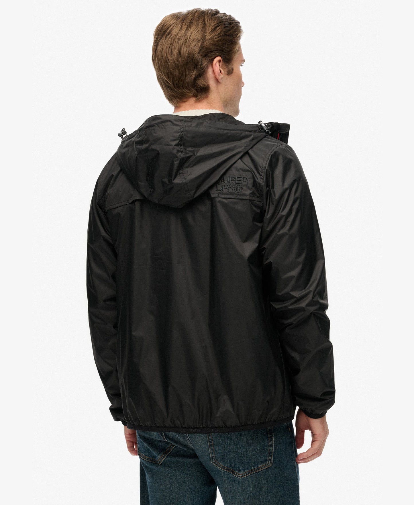 Essential Tri Windbreaker Jacket | Black/Pop
