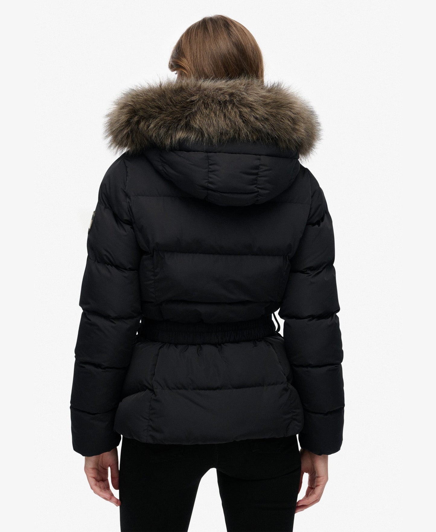Slim Fit Fuji Belted Puffer | Black