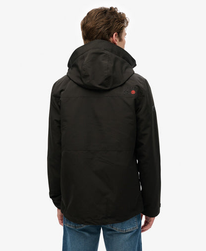 Slim Fit Hood Ultimate Embroidered Windbreaker | Black