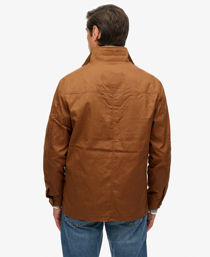 Merchant Waxed Worker Jacket | Denim Co Tobacco Brown