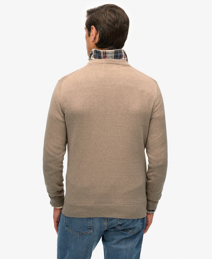 Essentials Cotton Jumper | Taupe Marle