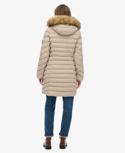 Fuji Hooded Mid Length Jacket | Chateau Grey