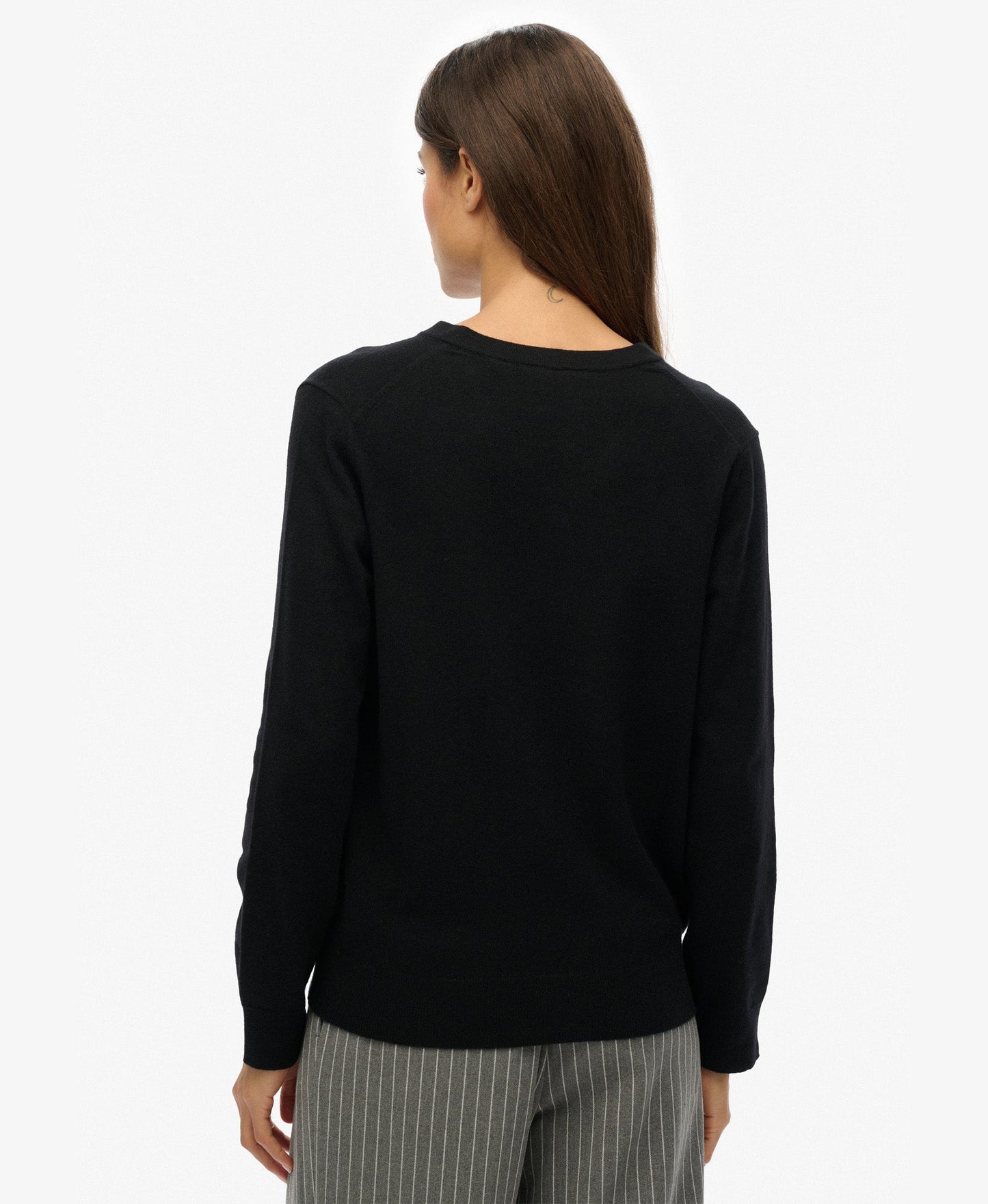 Classic V Neck Slim Fit Jumper | Black