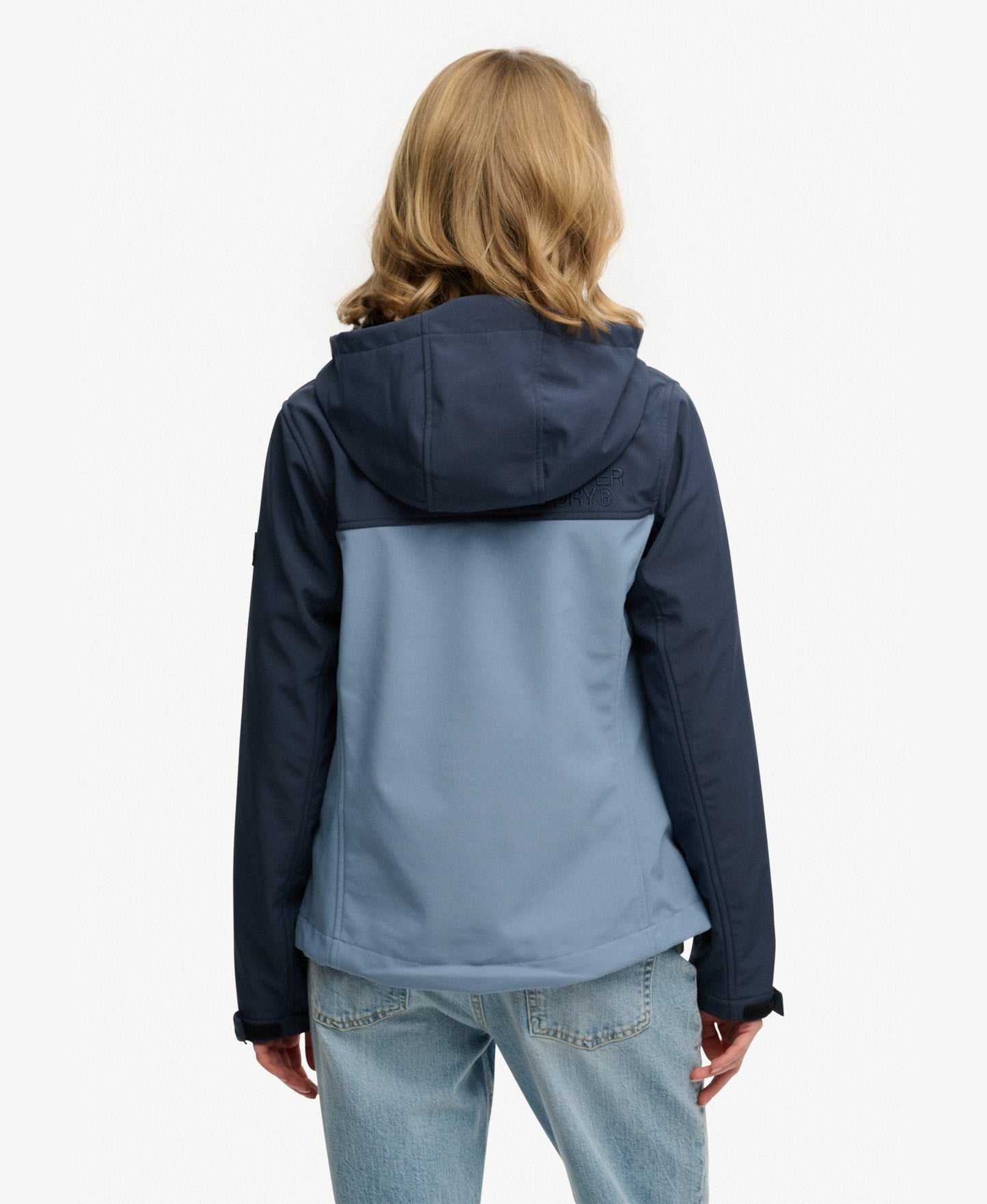 Hooded Colourblock Trekker Slim Fit Jacket | Lauren Navy/Tidal Blue