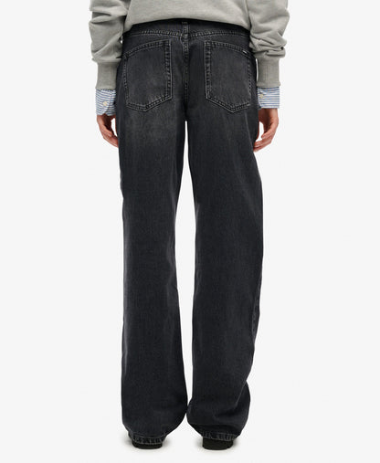Mid Rise Wide Leg Jean | Overdyed Black 30