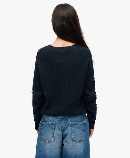 Slouchy Cable Flag Knit | Richest Navy