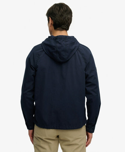 Hooded Washed Twill Jacket | Washed Navy