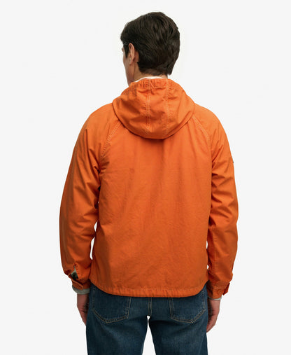 Hooded Washed Twill Jacket | Washed Orange