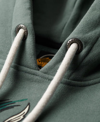 Japanese Vintage Logo Graphic Hoodie | Goblin Blue