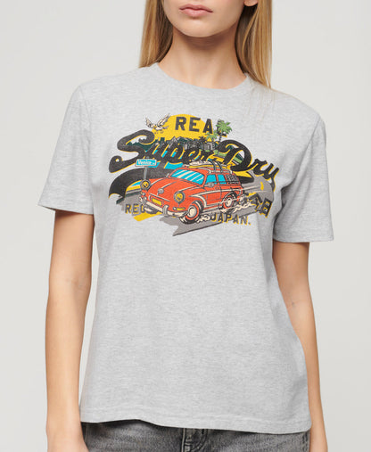 La Vintage Logo Graphic Relaxed Tee Flake Grey Marle | Flake Grey Marle