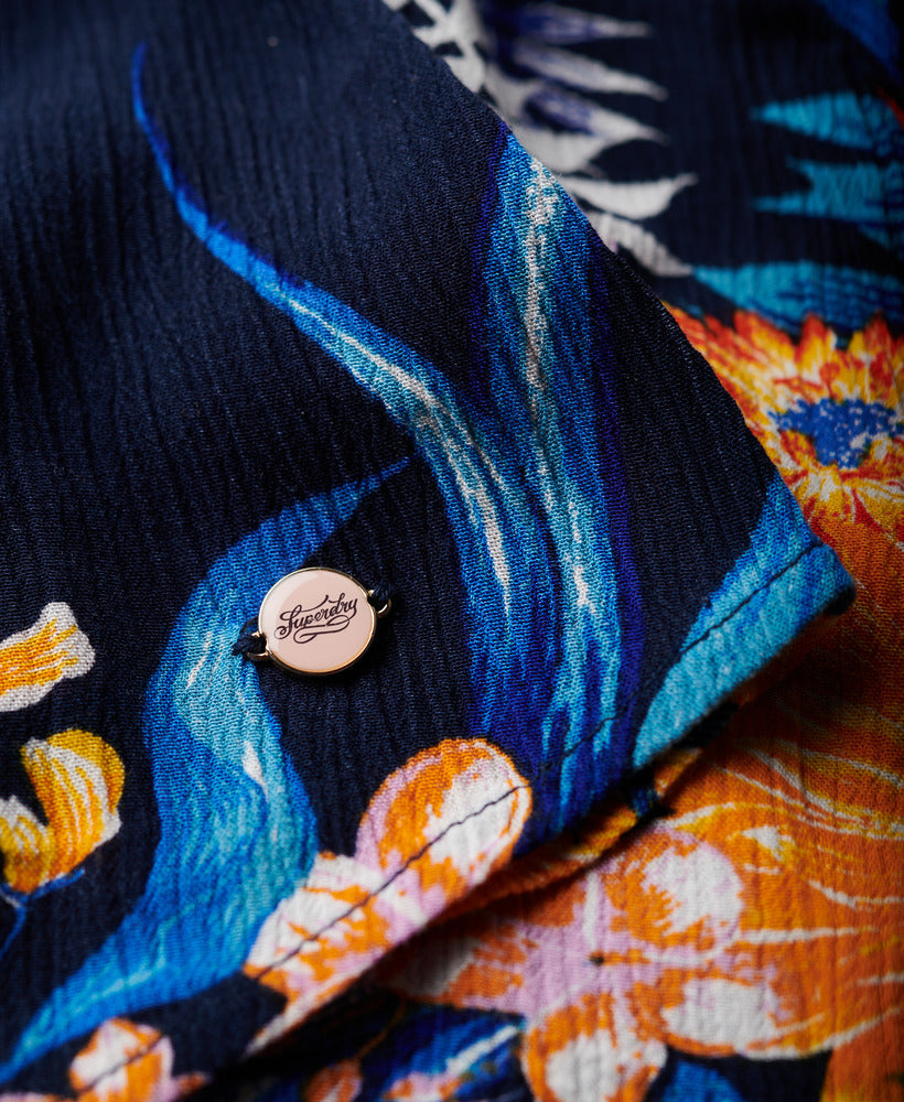 Printed Mini Wrap Dress | Anemore Navy