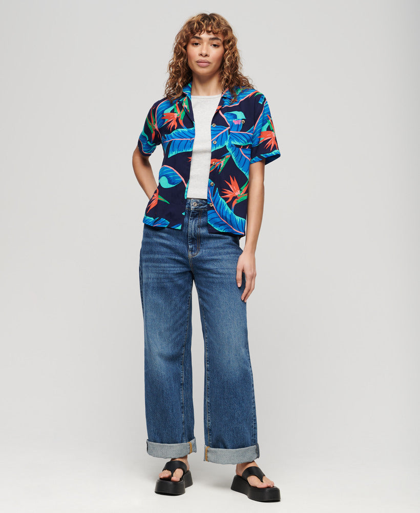 Beach Resort Shirt | Navy Paradise