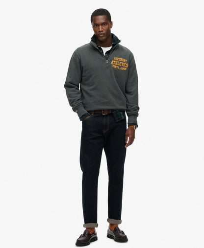 Track &amp; Field Graphic Half Zip | Washed Black