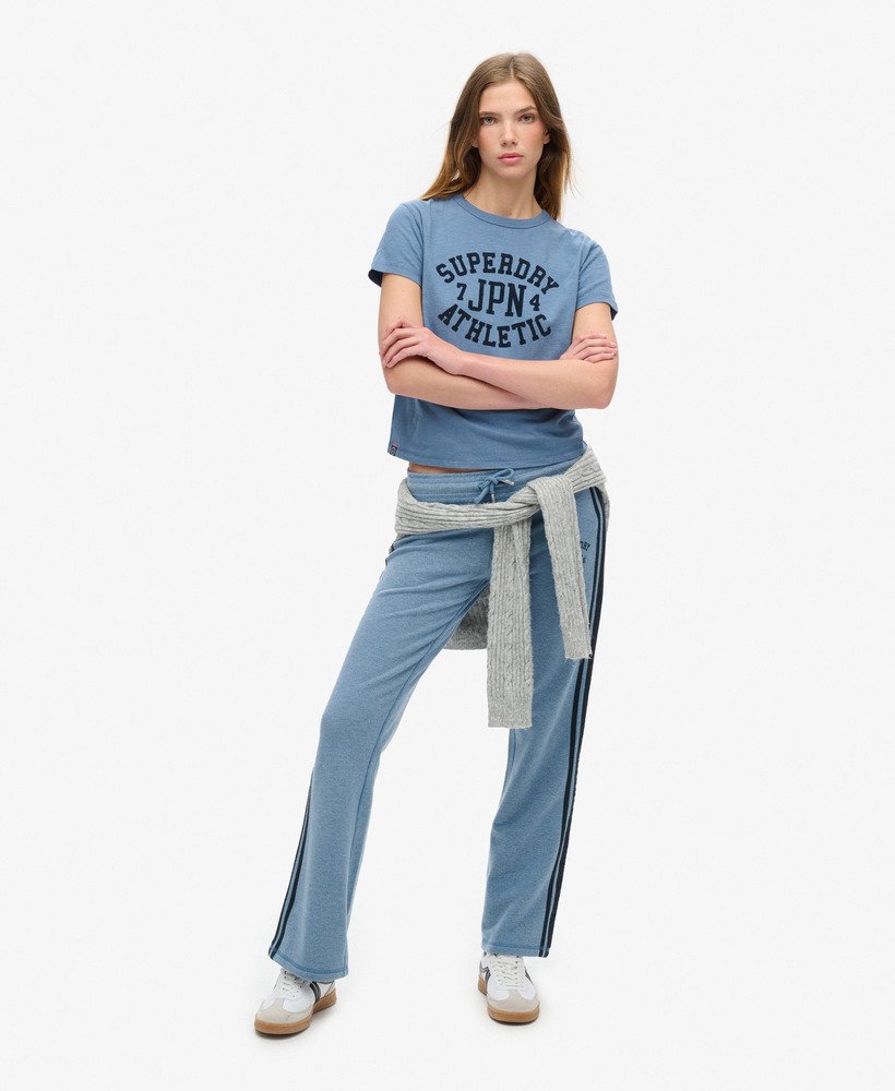 Athletic Graphic Fitted Slim Fit Tee | Wedgewood Blue Slub