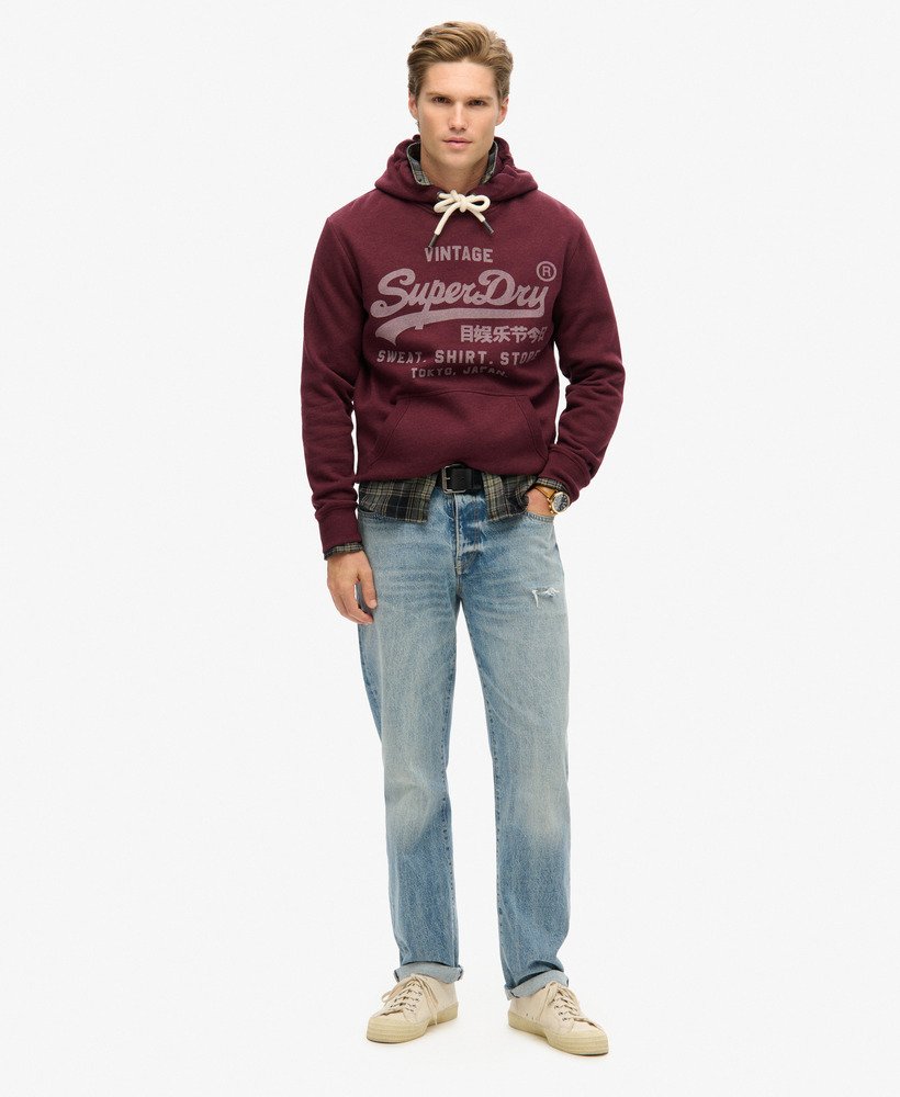 Classic Vintage Logo Graphic Hoodie | Track Burgundy Marle