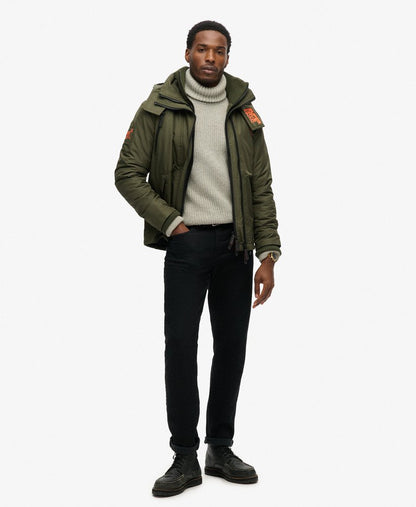 Hooded Mountain Windbreaker Slim Fit Jacket | Army Khaki