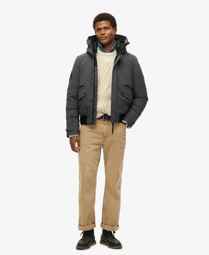 City Padded Bomber Jacket | Ebony