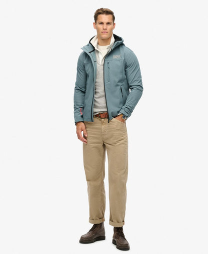 Hooded Soft Shell Trekker Jacket | Stormy Weather Blue