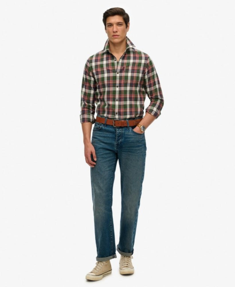 Organic Cotton Vintage Check Shirt | Upstate Check Green