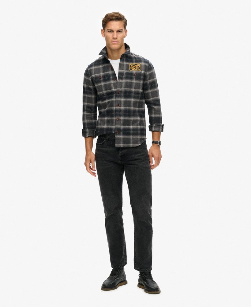 Embroidered Check Overshirt | Roderick Check Black