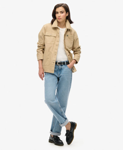 Embroidered Chore Jacket | Canyon Beige