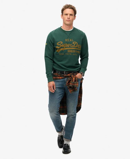 Classic Vintage Logo Graphic Slim Fit Sweatshirt | Enamel Green