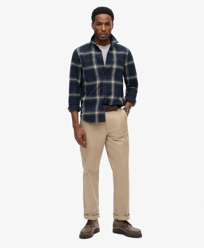 Vintage Check Overshirt | Boseman Check Navy